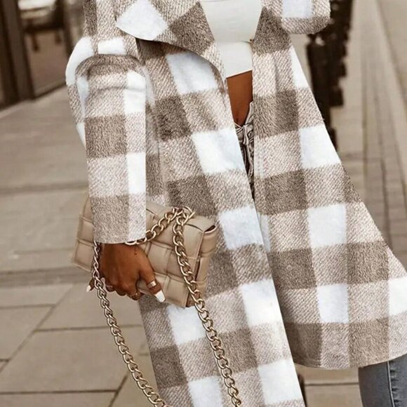 Multicolor Casual Women's Regular Fit Long Loose Jacket - Picture 2 of 5